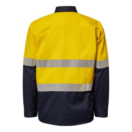 Picture of TORRENT HRC2 MENS HI VIS CLOSED FRONT SHIRT WITH GUSSET SLEEVES AND FR REFLECTIVE TAPE